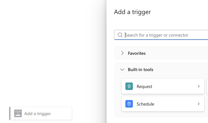 Screenshot showing Recurrence trigger selection in Logic App designer