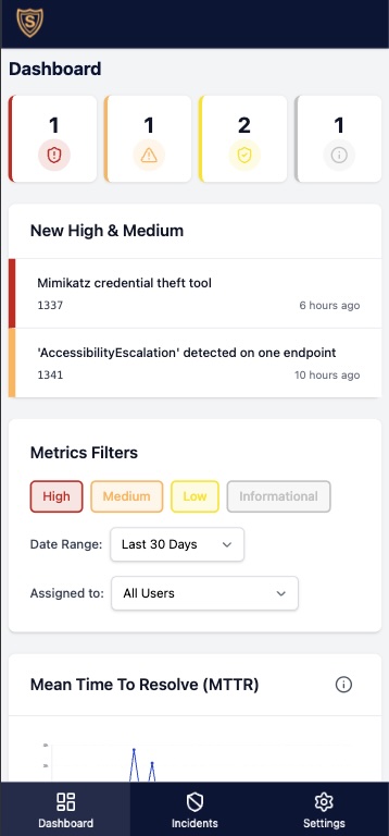 SOC Anywhere mobile dashboard