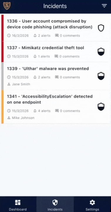 SOC Anywhere mobile app in action