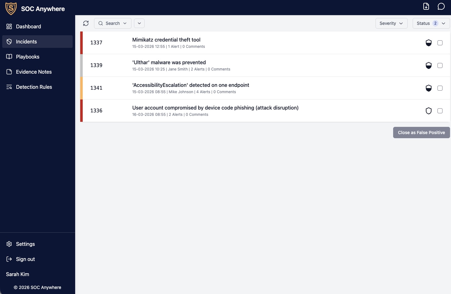 Real-time notification dashboard